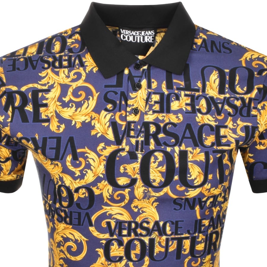 Alternative Image for ProductVersace Jeans Couture Short Sleeve Polo Shirt Navy2